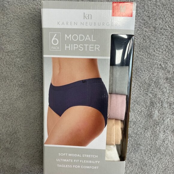 NEW Karen Neuburger Women's M 6 Pack Modal Hipster Panties - Picture 1 of 7